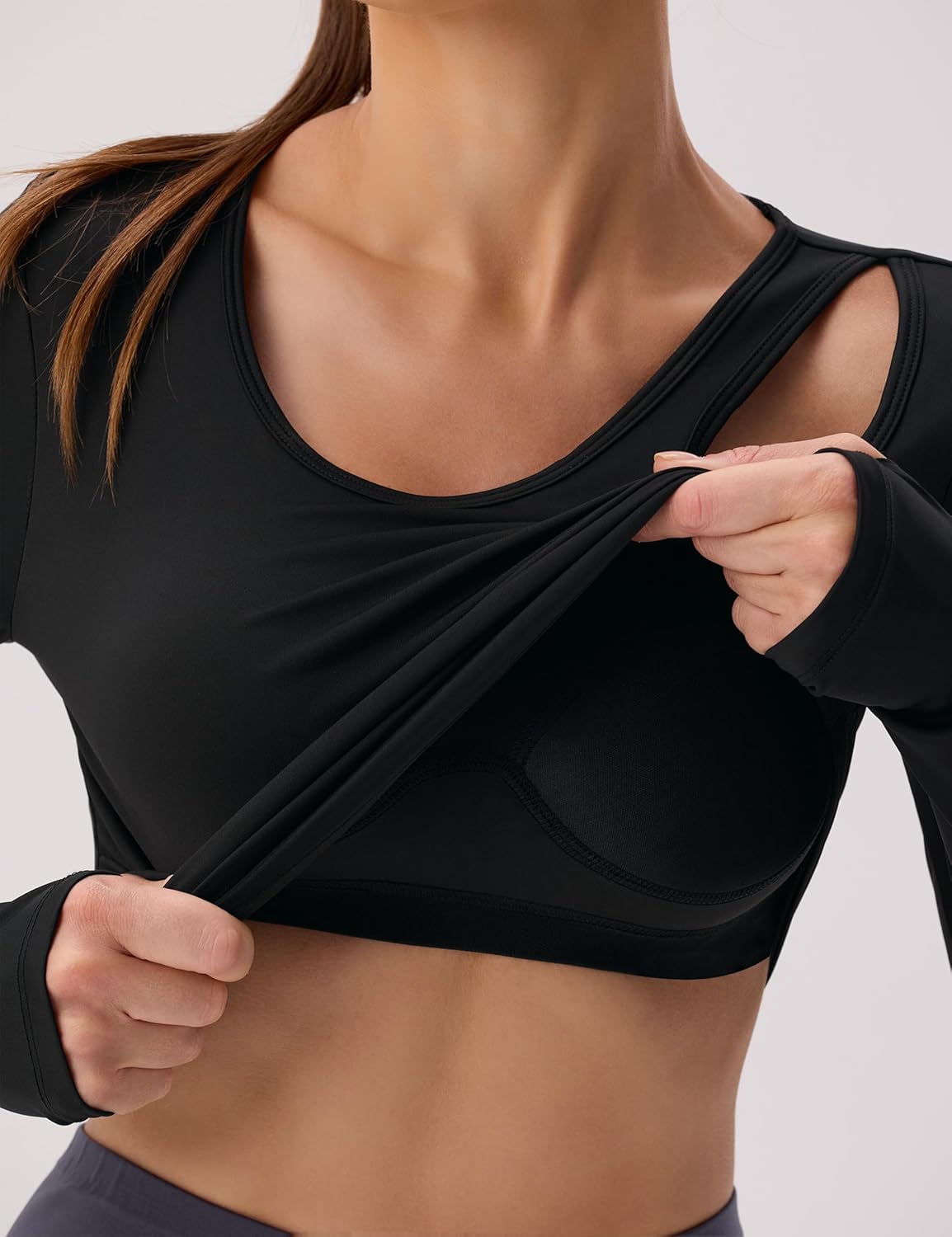 BMJL Womens Workout Tops Built in Bra Active Long Sleeve T Shirt Yoga Athletic Gym Clothes Crop Fall Shirts 2025 - Image 2