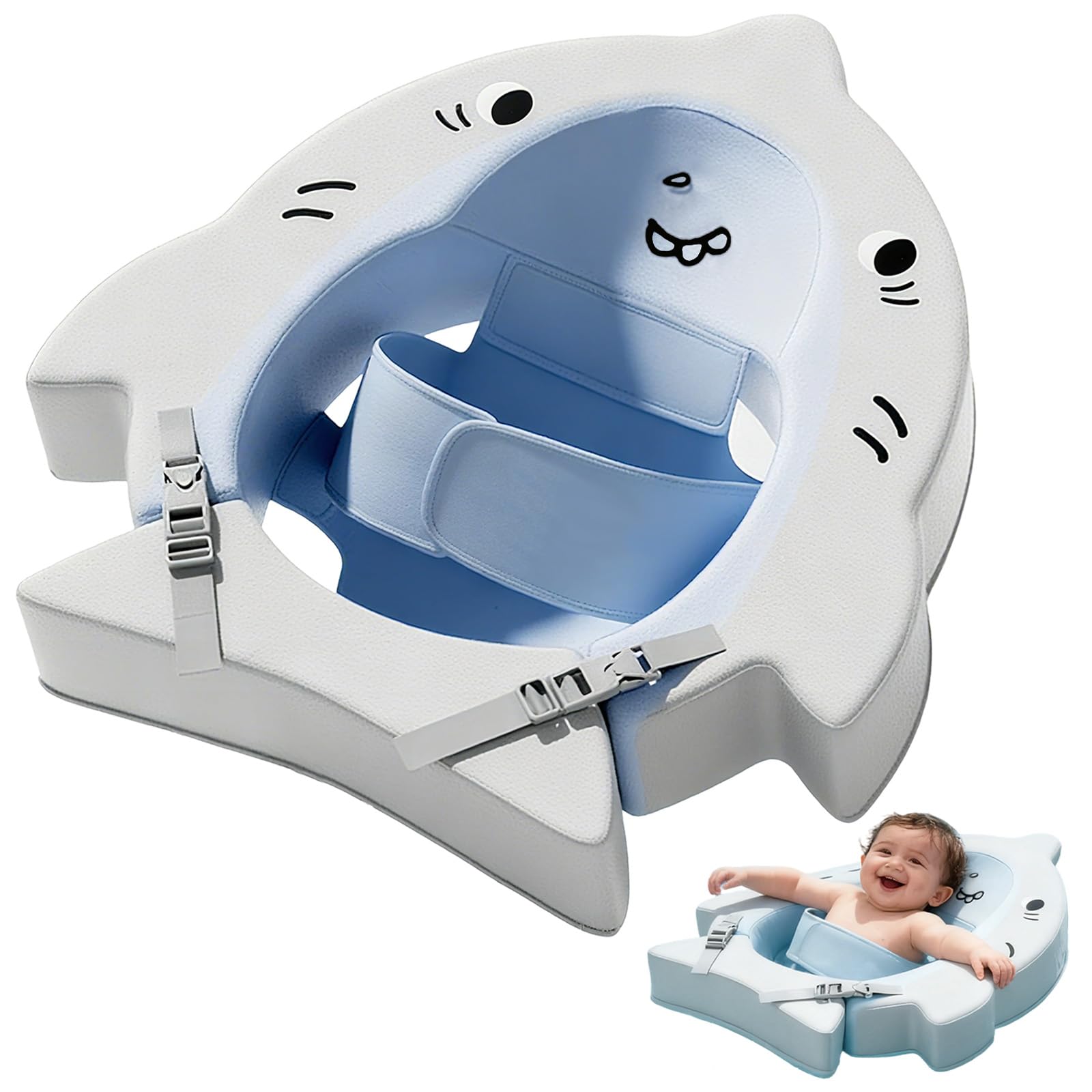 Nicht aufblasbarer Baby-Pool-Schwimmer mit bequemer Liegeunterstützung, wasserdicht, hautfreundlicher Schwimmtrainer, solide, für 6–36 Monate Säuglinge, Außen- und Innenpool, Badewanne