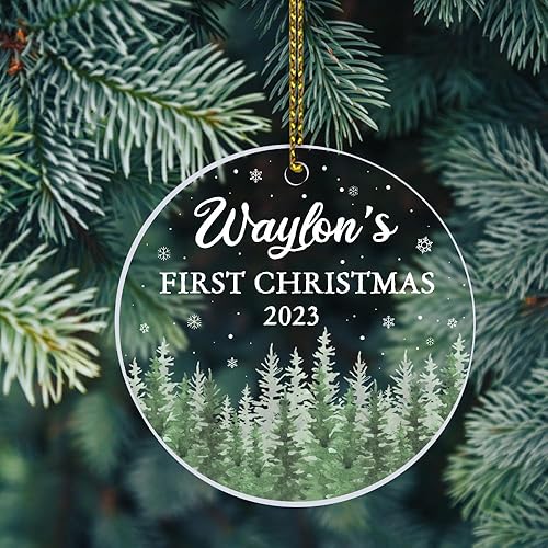 Adorno de Navidad para el primer bebé, adornos personalizados para la primera Navidad del bebé 2023, adornos de bebé, decoraciones de recuerdo de