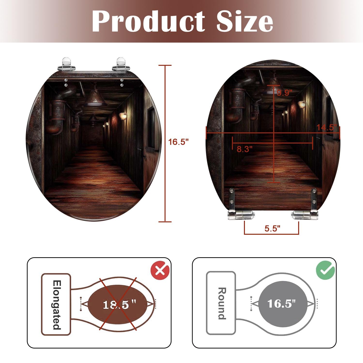 Premium Slow Quiet Close Round Dark Resin siedzisko toaletowe i pokrowiec z szybkim uwalnianiem zawiasów - łatwe czyszczenie i instalacja