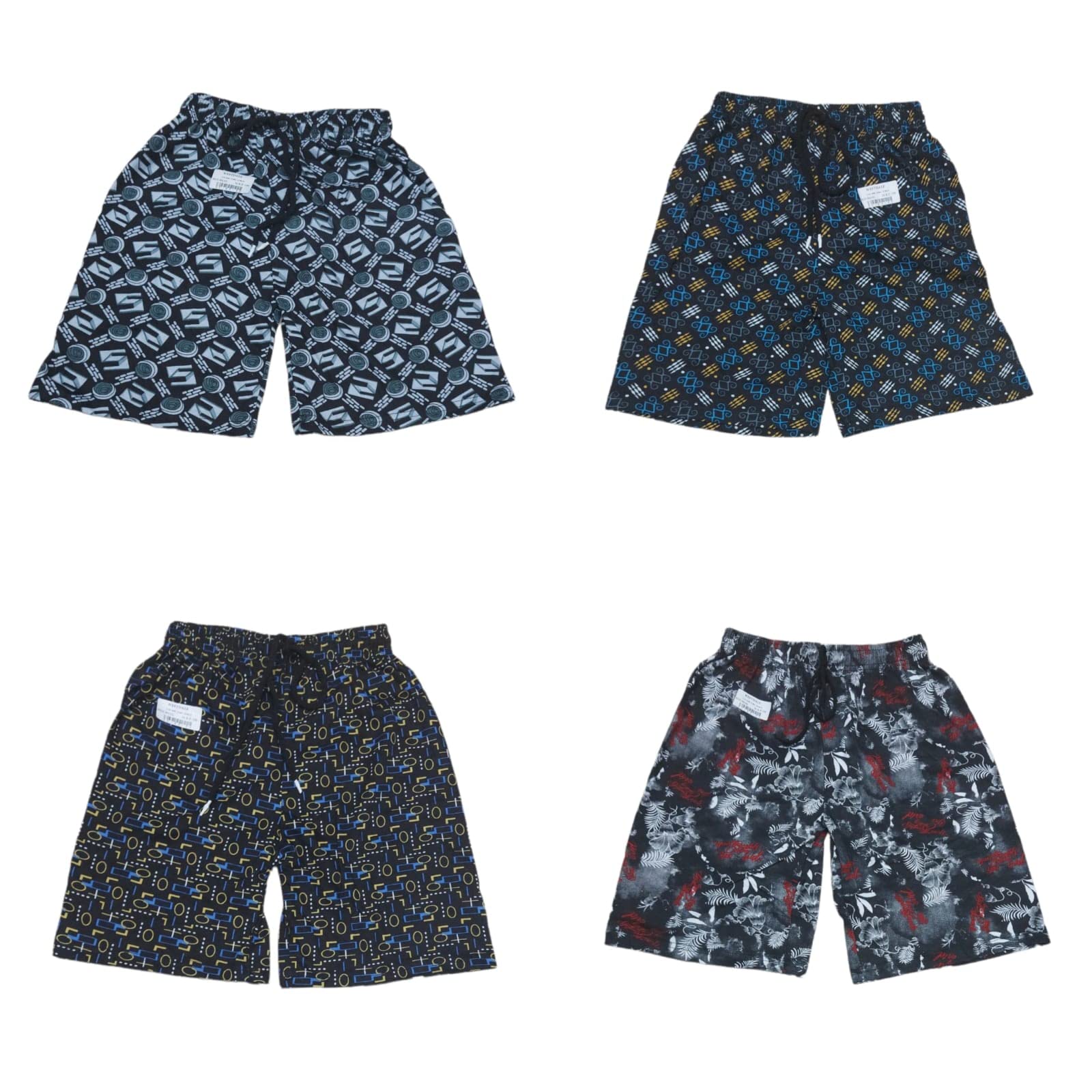 Ganesh Creations Westdale 100% Cotton Printed Shorts for Boys|Boy's Cotton Printed Shorts Combo (Pack of 4)