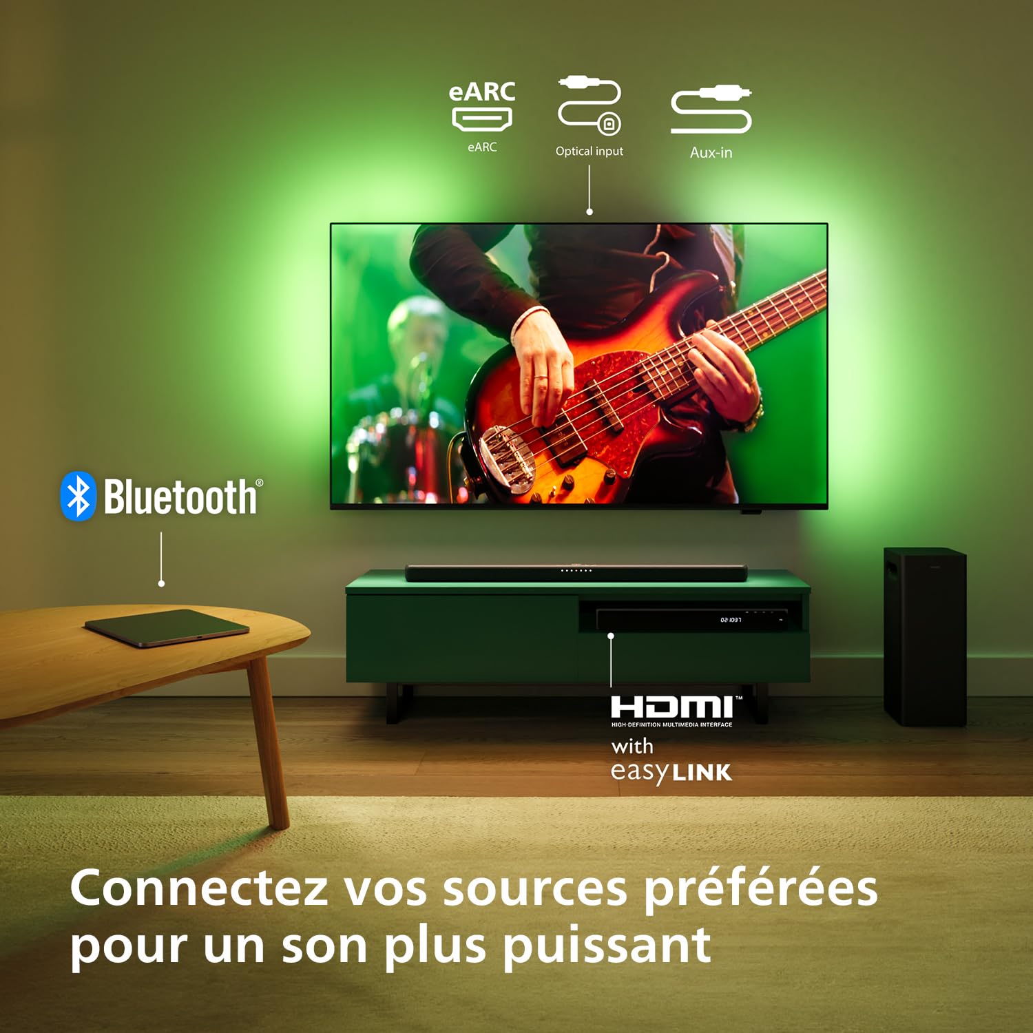 PHILIPS TAB6309 Barre de Son 2.1 avec Caisson de Basses sans Fil