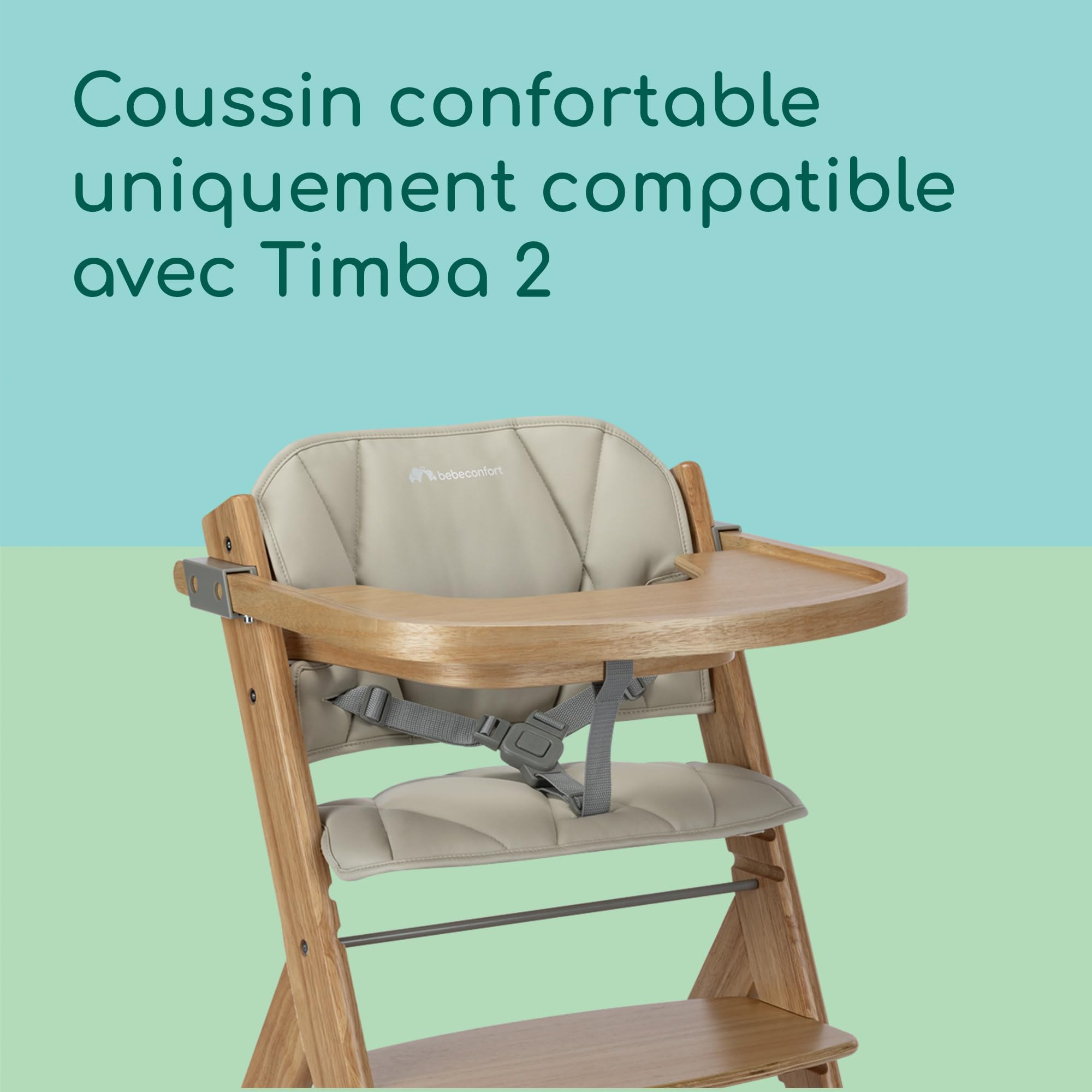 Bebeconfort Timba 2 Coussin Confort, Coussin Extra-Moelleux, Rembourrage Supplémentaire, Facile à Nettoyer, Lavage en Machine, Design Intelligent et Moderne, Facile à Fixer et Enlever, Graphic