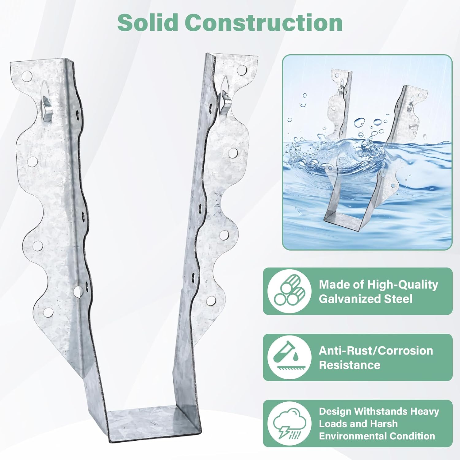 25 PCS 2"x8"Joist Hanger,20 Gauge Double Shear Face Mount Rafter Hanger for Deck Brackets,Rafter Brackets,Hurricane Ties for rafters