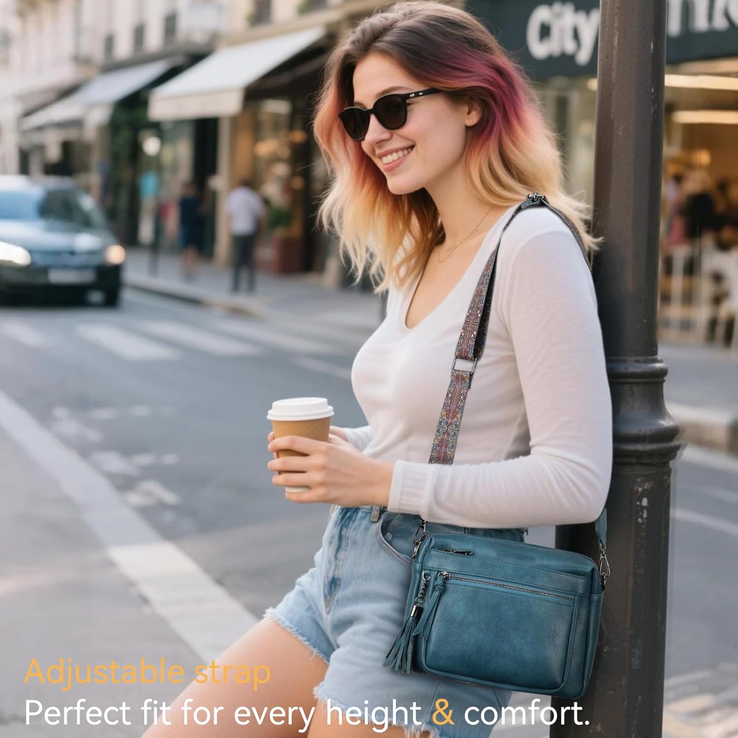 MEITRUE Crossbody Bags for Women, Vegan Leather Crossbody Purse Trendy Multi Pockets Shoulder Handbag with Tassel - Image 2