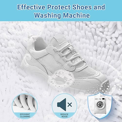 Vista 8 de Large Shoe Bag for Washing Machine, Two-Zone Design, 2 Mesh Pockets, One-Step Wash for Complete Cleaning, Durable Invisible Zipper Sneaker Laundry