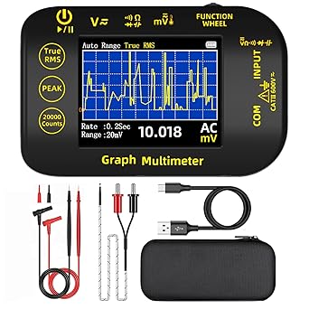 BSIDE Portable Multimeter 20000 Word mV Voltmeter Rechargeable Compact Multimeter 2.8 Color Screen Electrical Tester with Recording Mode Measure Resistance Capacitance Diode Max Min Ave Calculation