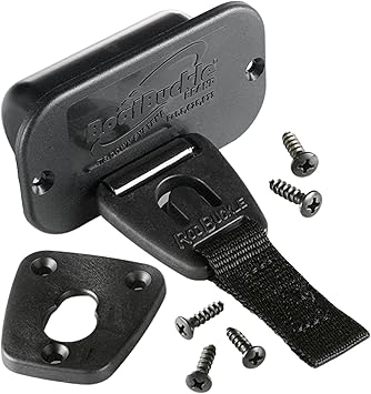 BoatBuckle F14200A 24-Inch Self-Retracting Fishing Rod Holder for Boat, Retractable Tie Down Rod Straps for Boat Deck Mount/Gunwale