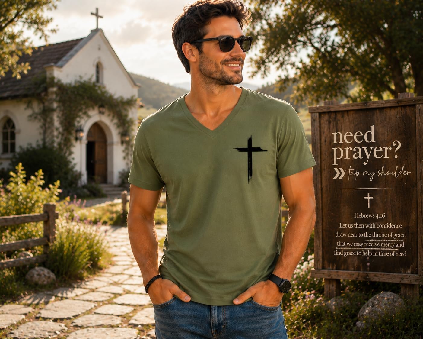 Need Prayer Tap My Shoulder Shirt for Men Christian Need Prayer T Shirt for Women