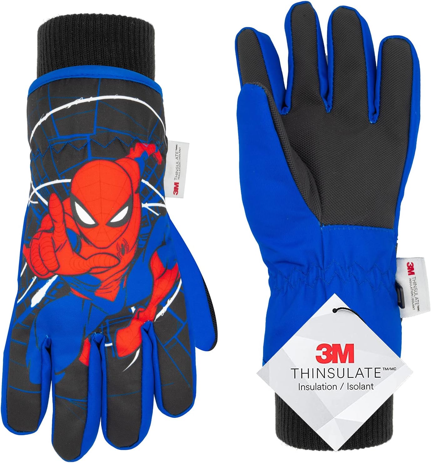Spiderman Snow Gloves for Kids, Spider Man Toddler Gloves, 3M Thinsulate Waterproof Mittens, Kids Winter gloves