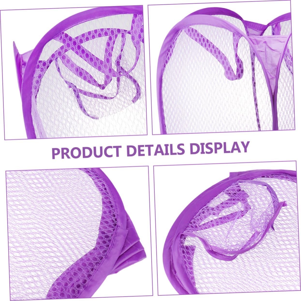 Foldable Laundry Hamper 2Pcs Screen Cloth Purple for Living Room | Lightweight Organizer Basket, Easy to Move and Store, Space Saving, Nursery Use, Mesh Cloth Construction