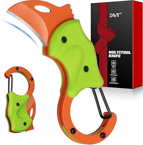 Miniatura 15 de ZAVIT Cuchillo de bolsillo pequeño para hombres, cuchillo multiherramienta EDC, regalos para hombres, hermano, tío, regalos para camping, pesca,