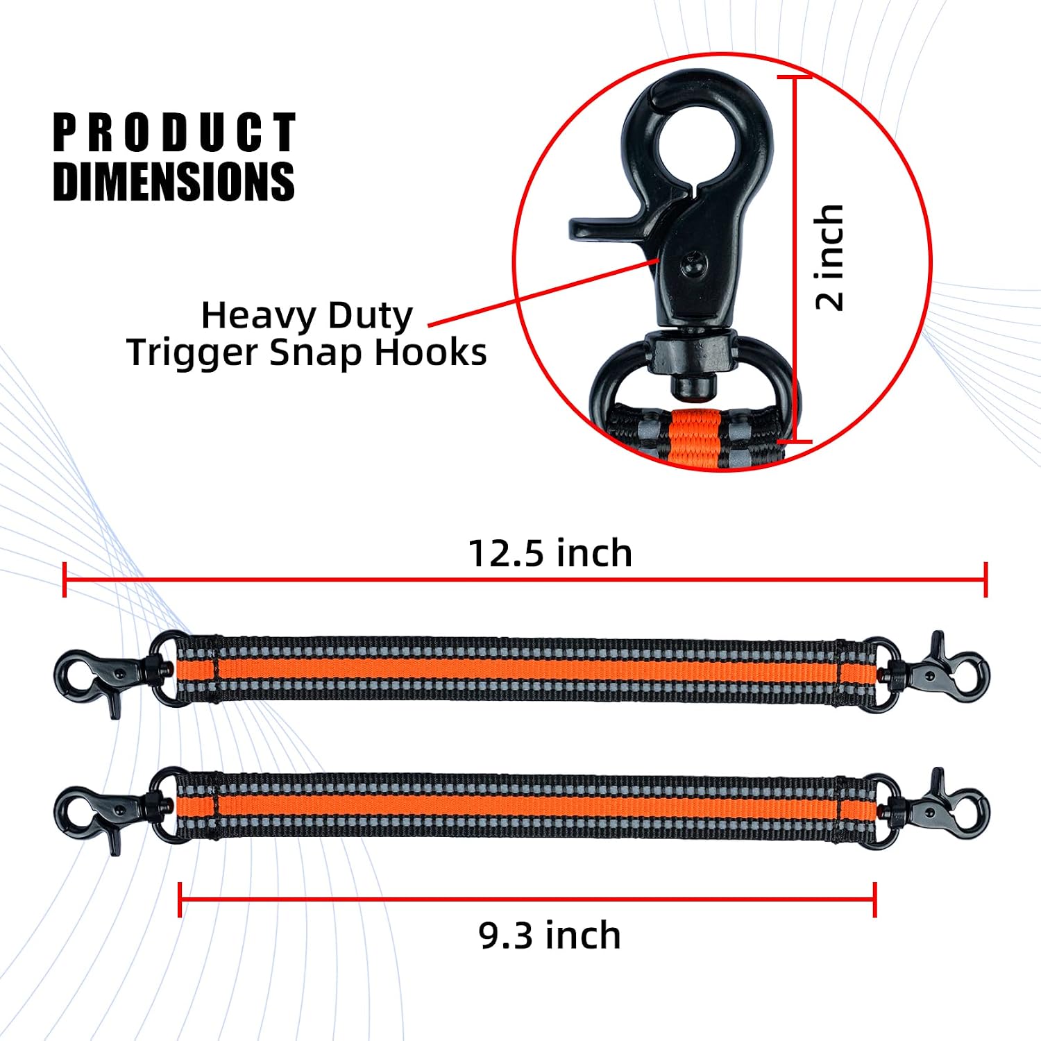 MELOTOUGH Electrical Tape Holder Tape Thong with Trigger Snap Hook for Tool Belt, Tool Pouch, Tool Bag(Orange 2pcs)