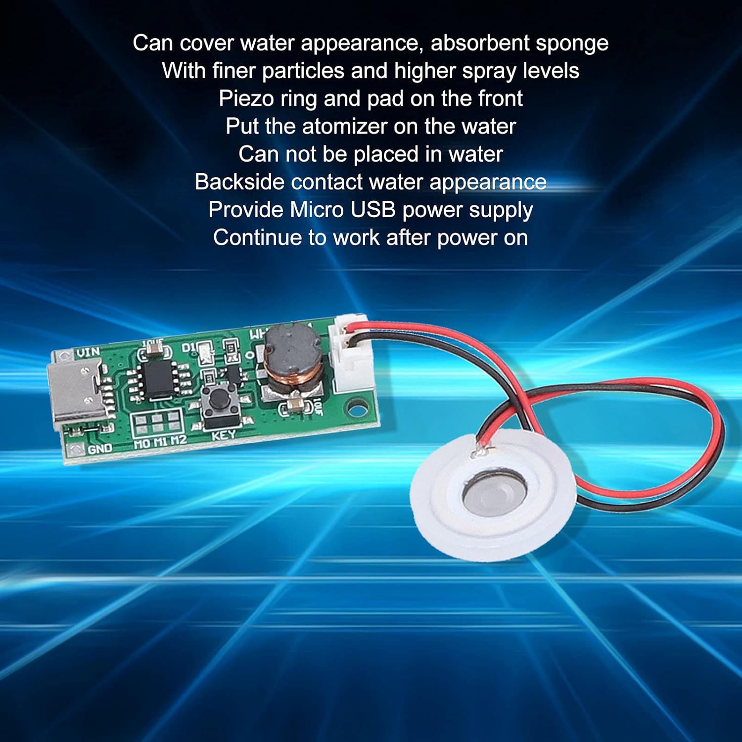 Humidifier Module USB, Atomization Plate Circuit Board For Atomizer Disc Timing Switch Home Family Mist Maker Ultrasonic Fogger DIY PCB Discs Mini USB Integrated Driver Homeowner Office Worker