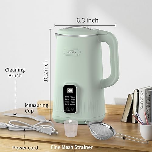 Miniatura 6 de HANC Máquina automática de leche de nuez 8 en 1, máquina de leche de soja de funcionamiento silencioso de 28 onzas, almendras caseras, coco, jugo y