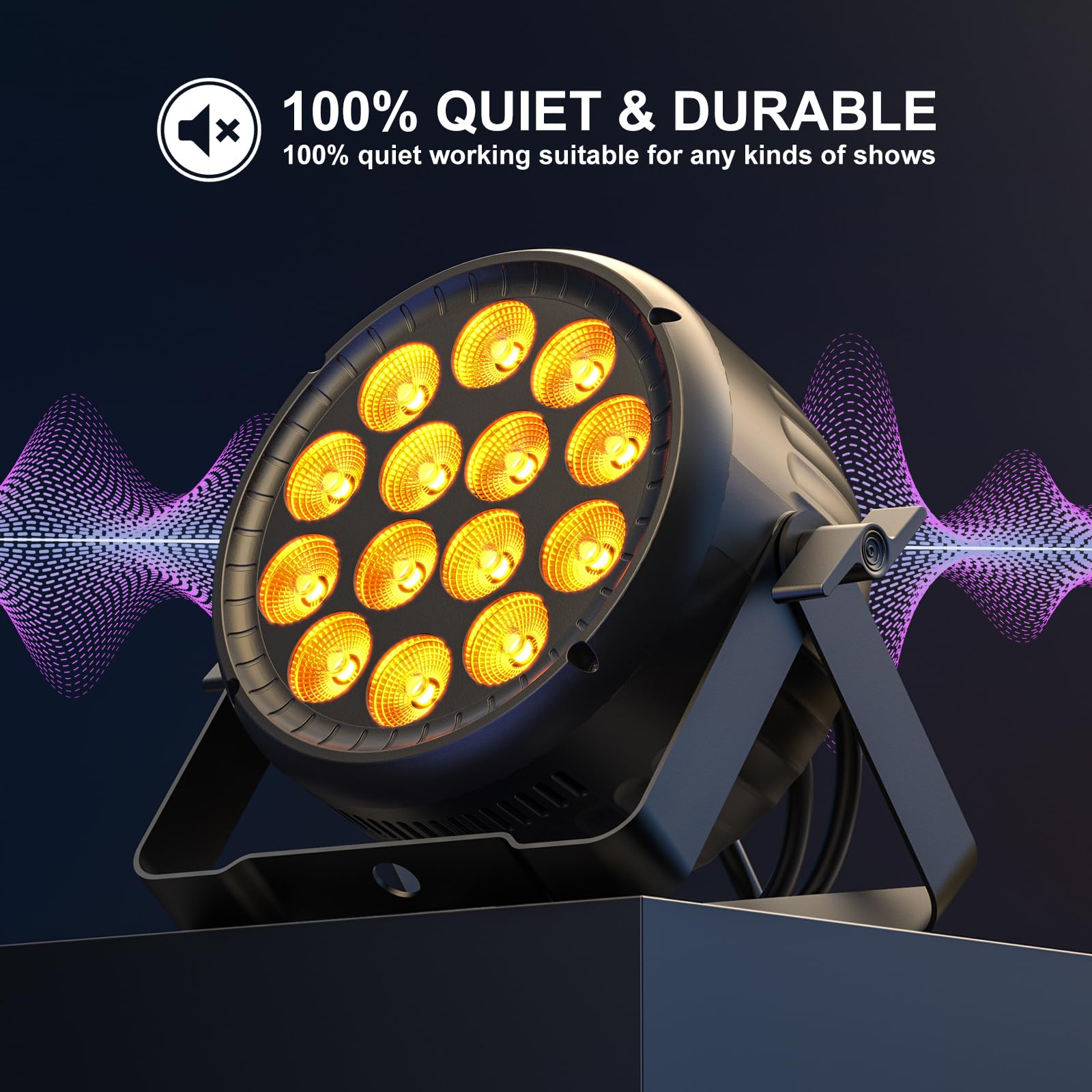 210W Faretto LED Par RGBW, luce da discoteca Silenziosa, multieffetto DMX512, con controllo audio, per feste, DJ, Chiese, Teatri, club, matrimoni, Halloween