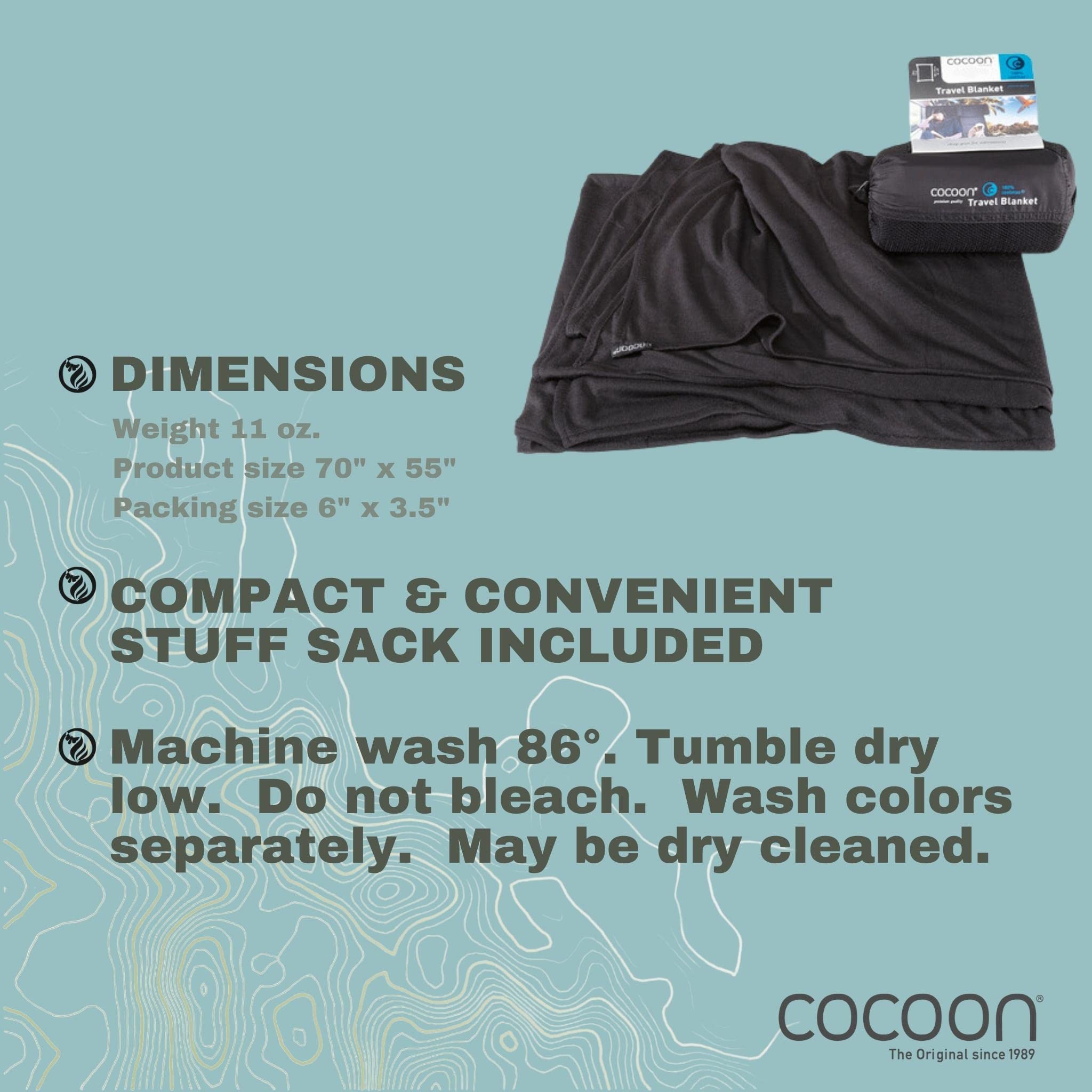 Cocoon Premium-Coolmax Travel Blanket Couverture de Voyage Mixte