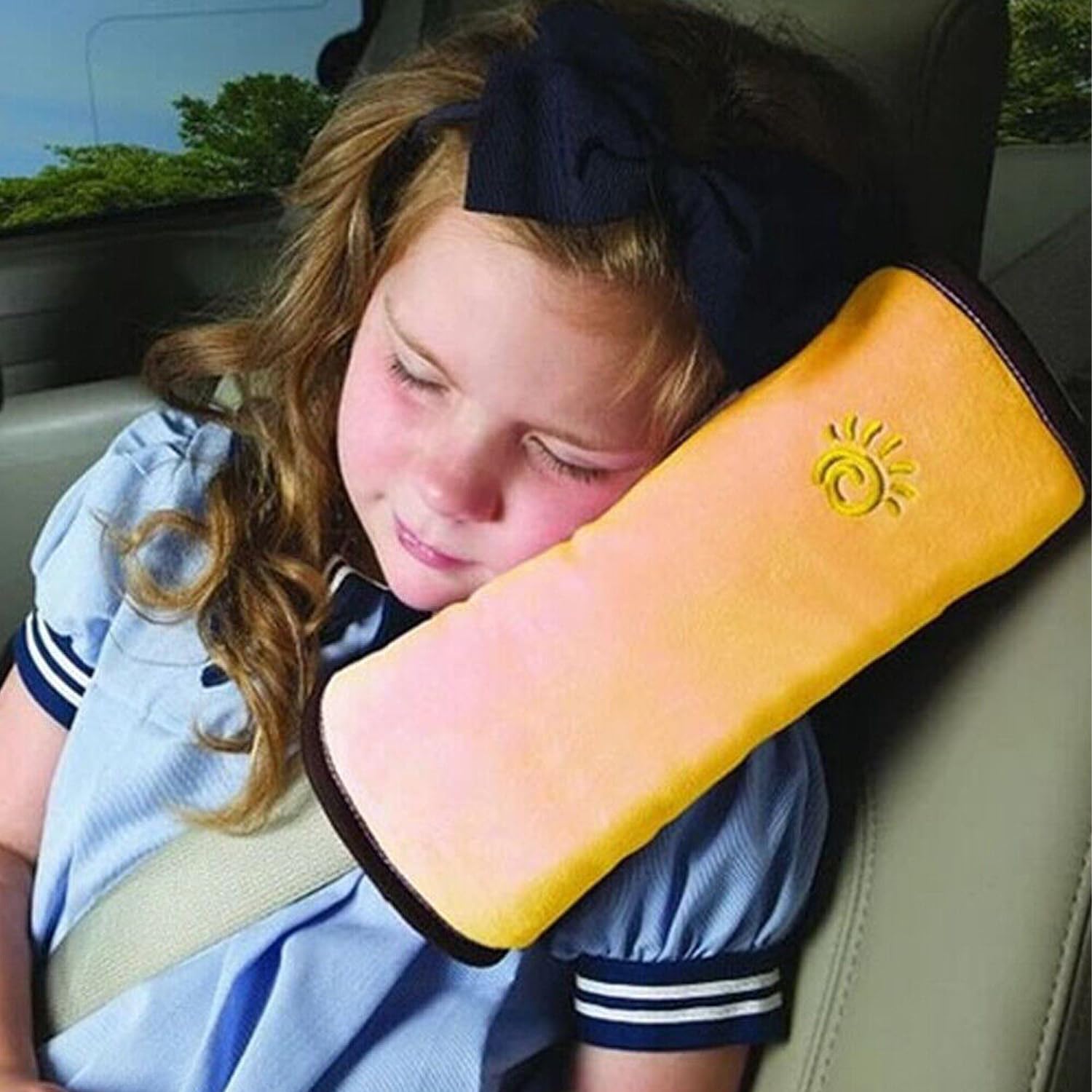 Safe-O-Kid® Baby Neck Support Pillow - Adjustable Neck Safety Pillow for Comfortable and Safe Sleep in Car Seat and Stroller Yellow, Pack of - 1