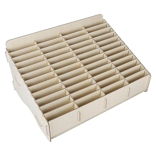 Mobile Phone Storage, High Capacity 48 Cells Wooden Storage Box Environment Friendly Wood Wooden Mobile Phone Management Storage Box for Office and Living Room
