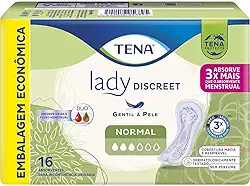 Tena Lady Discreet, Absorvente para Incontinência Urinária Leve, Normal, sem abas - 16 unidades
