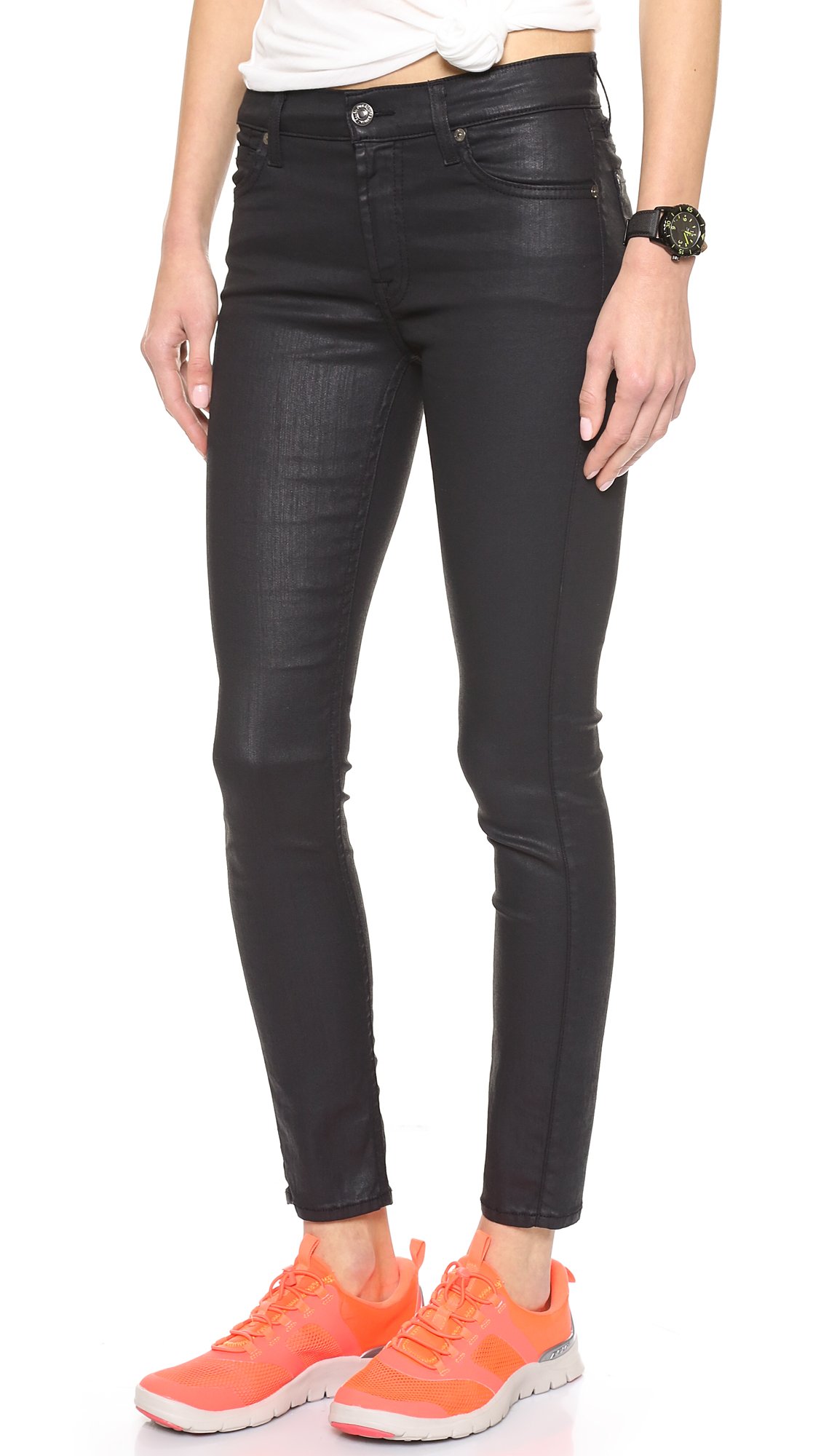 7 For All Mankind Women's Midrise Ankle Skinny Jean In Luxe Jeather