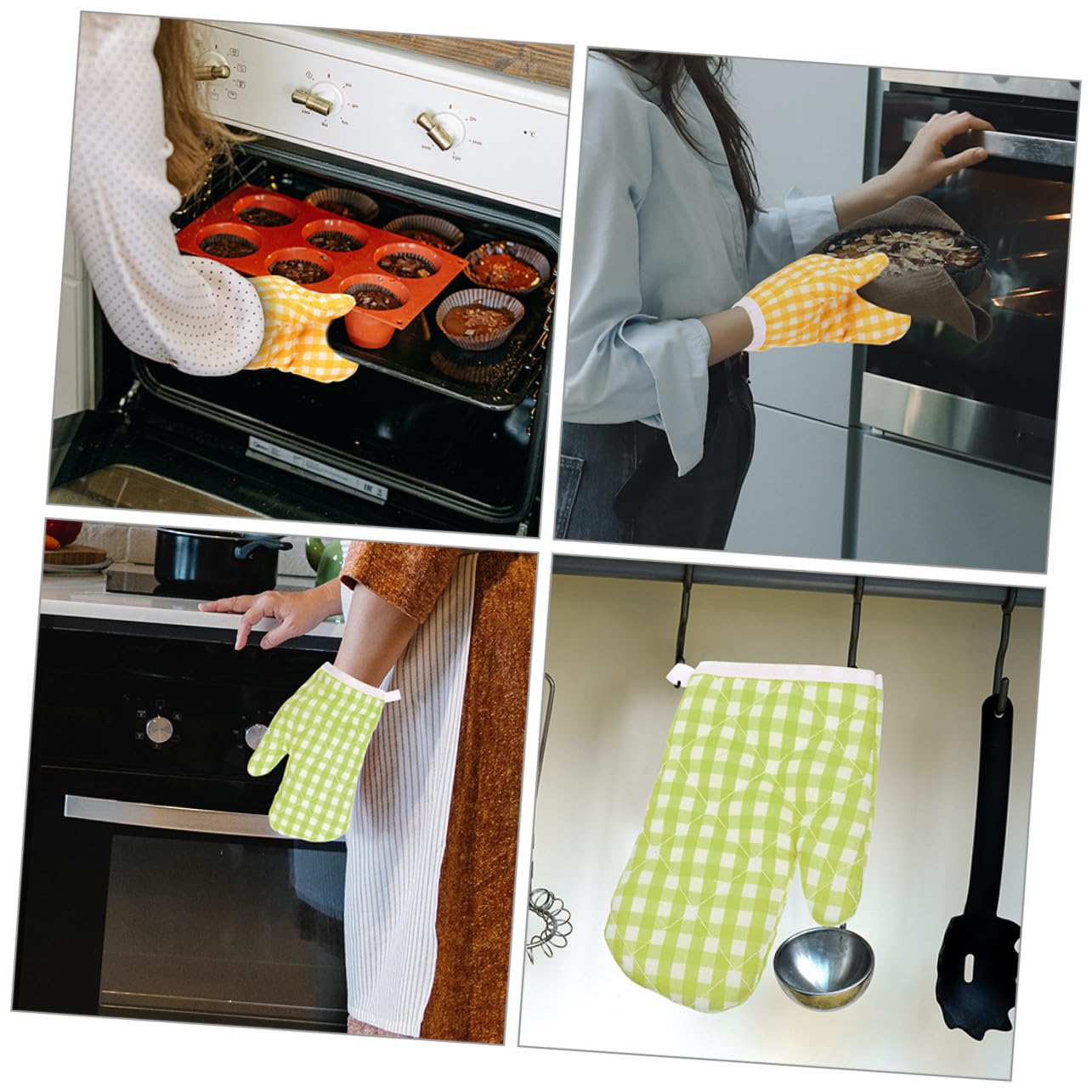 Toyvian Maniques Résistants à Chaleur pour Garçon et Filles Lot de 2 en Polyester Crochet Suspendre Cuisine Micro-Ondes et Barbecue