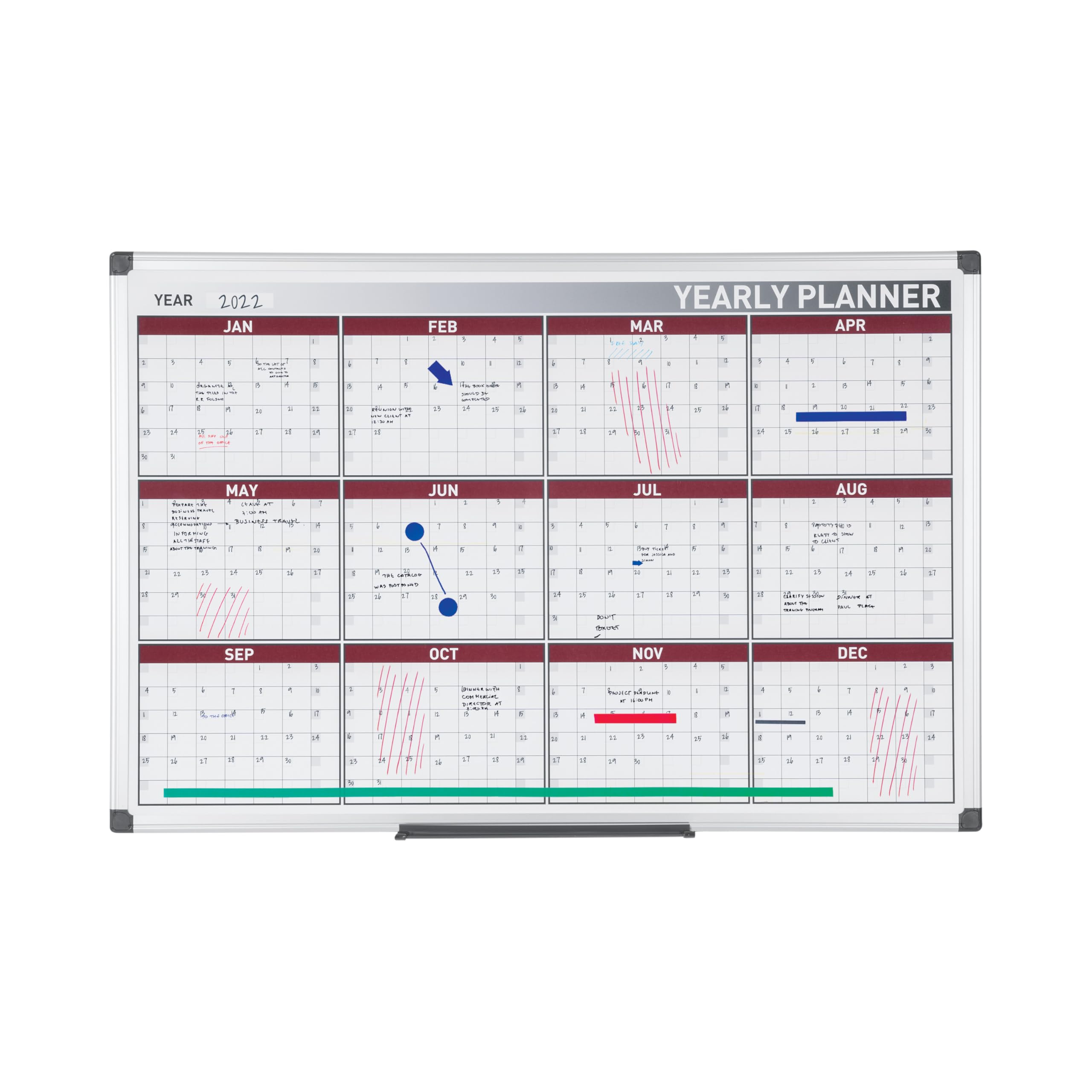 Bi-Office GA0375170 - Planner Annuale da Muro, 900 x 600 cm, Multicolore