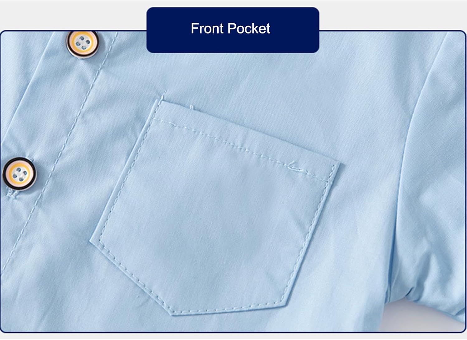 Toddler Boys' Short Sleeve Dress Shirts Cotton Casual Button Down Shirts for Little Boy - Image 3