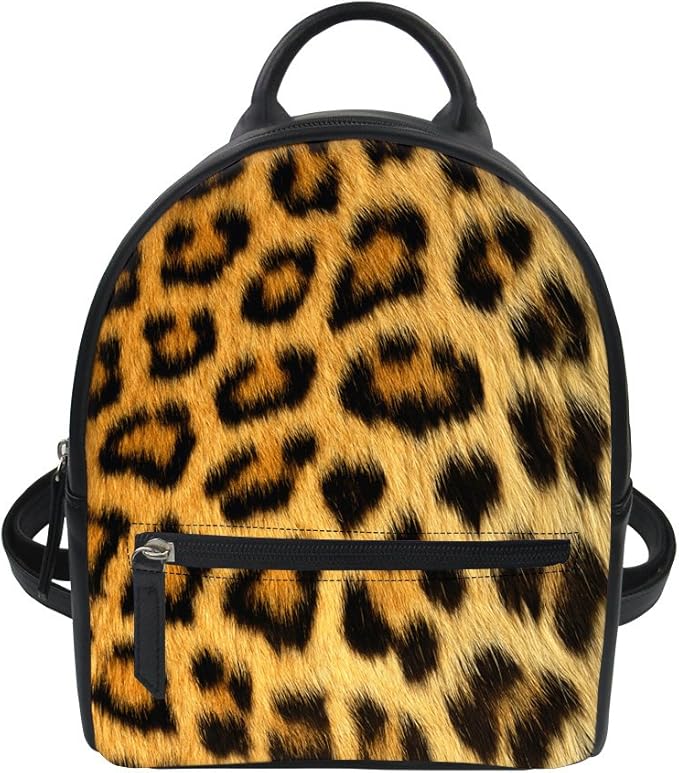 leopard print mini backpack