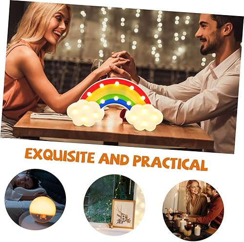 Miniatura 2 de Uonlytech Lámpara de modelado de arco iris, decoración de zorro, lámpara de escritorio decorativa, luz de neón arco iris, lámpara de noche, lámpara