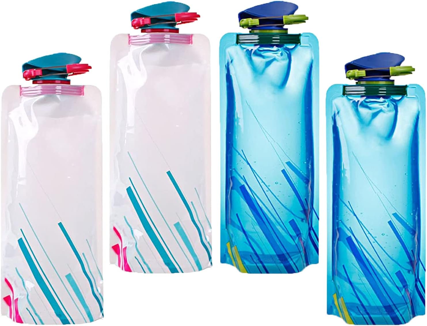 Udbrud Faltbare Trinkflasche 2er Set - 475ml Silikonflasche Mit Karabiner