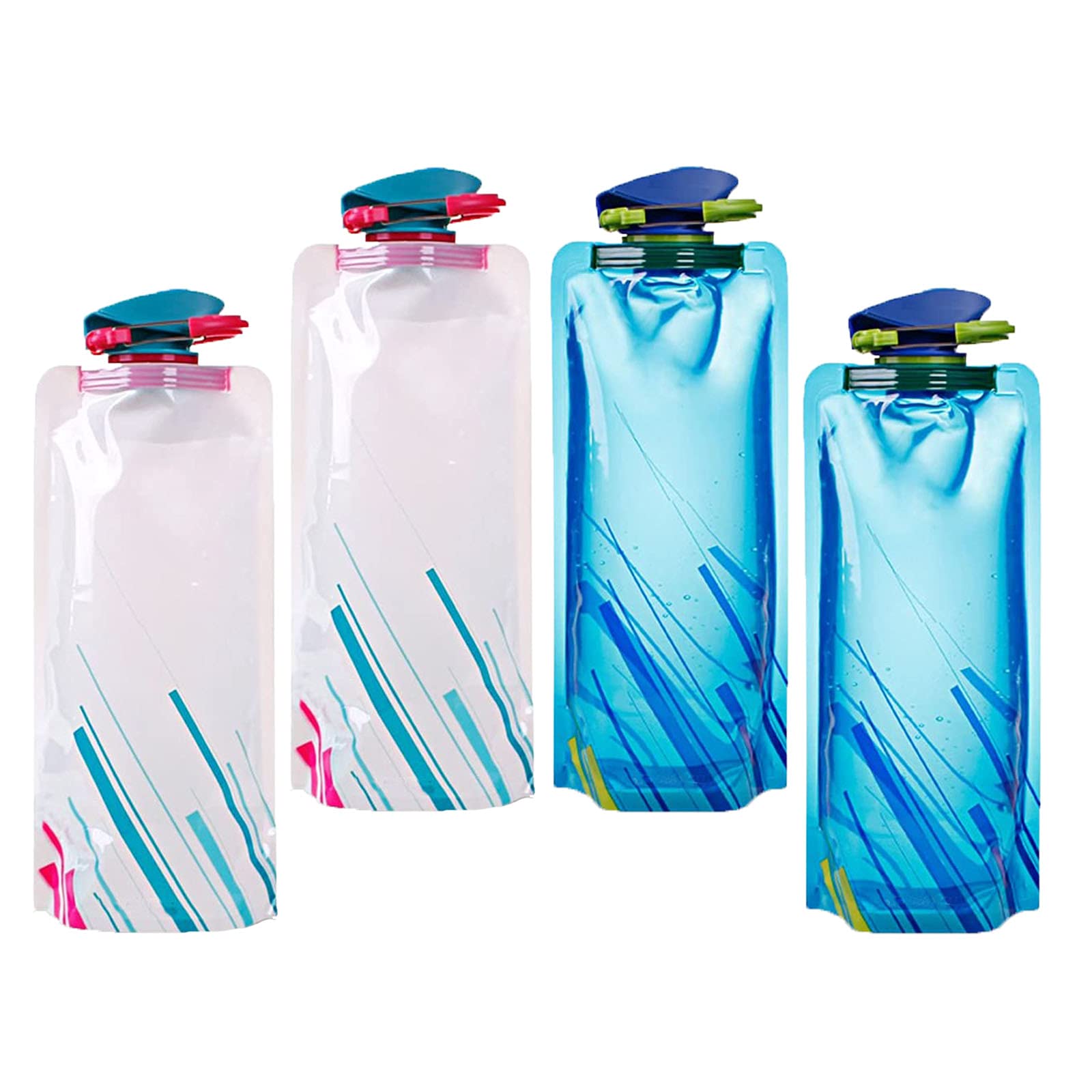 Pack 3 Bouteilles D'eau Pliables KIRZAX - 700ML, Légères, Avec Crochet, Pour Rando & Voyage