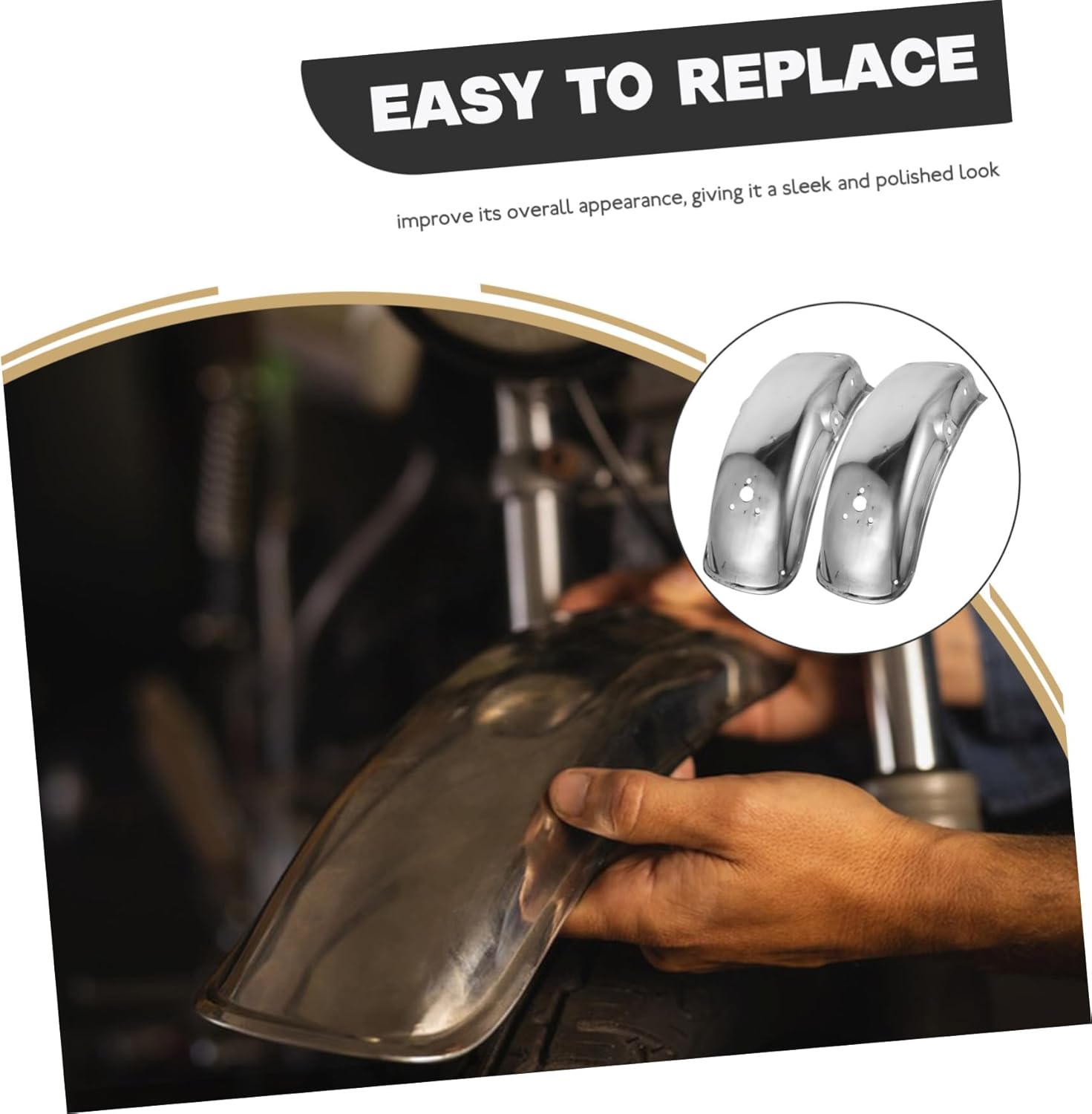 ABOOFAN 2Pcs Motorcycle Rear Mudguards Easy Installation Wheel Splash Guards for Mud and Water Protection Durable Motorcycle Accessories for Clean Riding