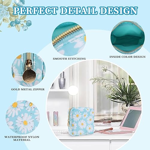 Miniatura 3 de Nolon - Mini bolsa de maquillaje para mujeres y niñas, bonita bolsa de maquillaje preparada para cosméticos con cremallera, bolsa organizadora,