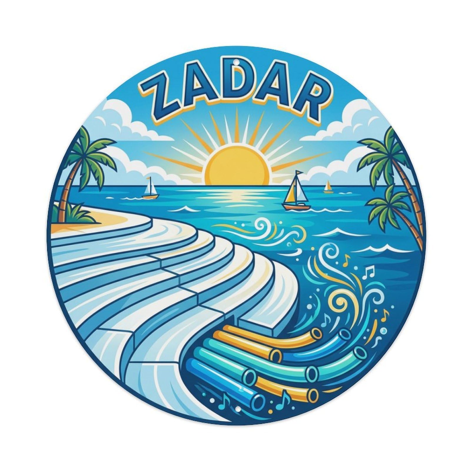 Metal Tin Sign Croatia Retro Travel Zadar