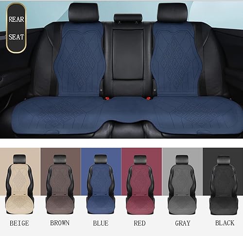 Miniatura 10 de LAVLEM Cojín de asiento de automóvil compatible con Mazda Mazda2, Mazda3, Mazda6, Tribute, 5 asientos, cojín de gamuza para vehículo, de piel