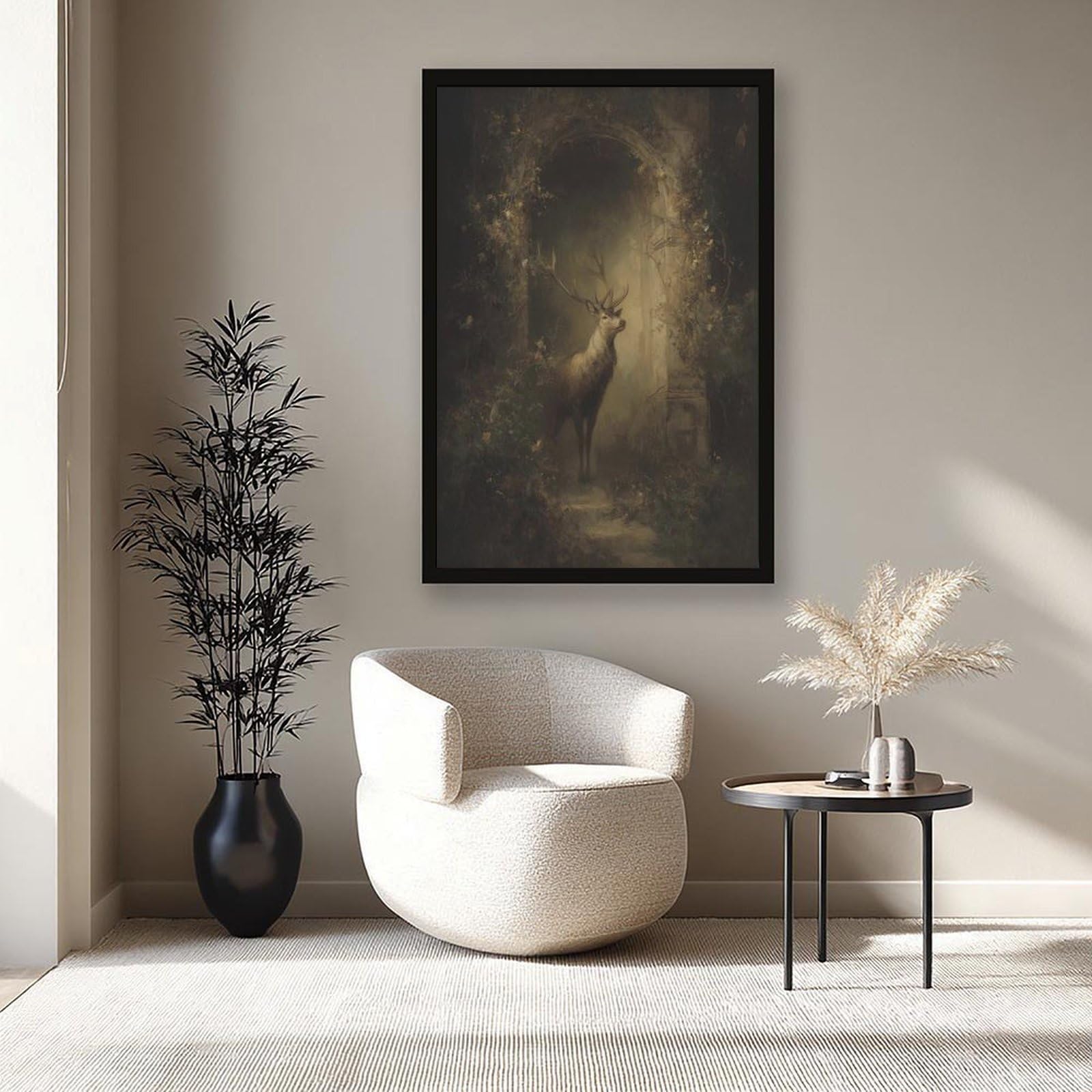 Poster sur toile représentant un magnifique cerf - Décoration murale pour salon, chambre à coucher - 50,8 x 76,2 cm (L x l)