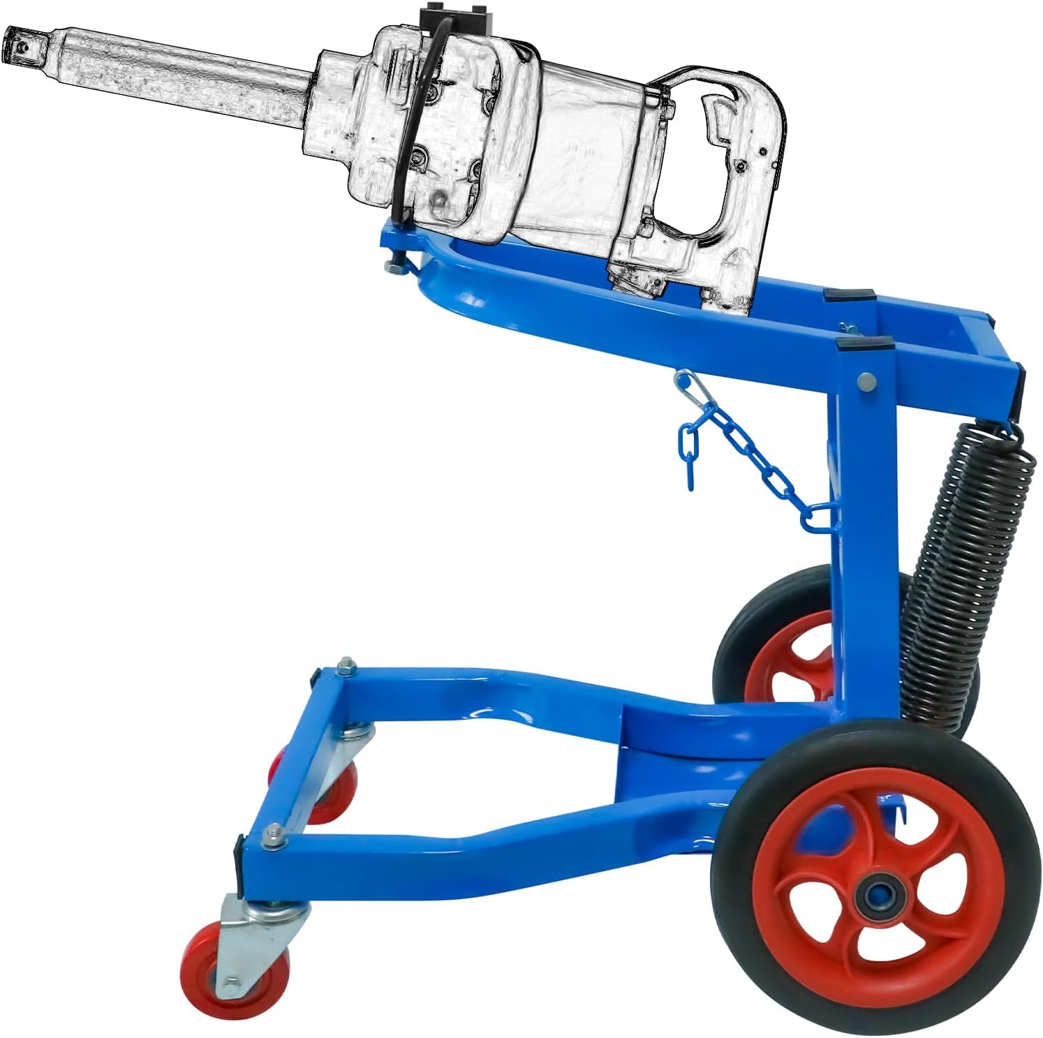 Mobile Air Impact Wrench Rack, 1 in Air Gun Cart With 4 Wheels Directional Swivel Heavy Duty Truck Tool, Electric Impact Gun Stand