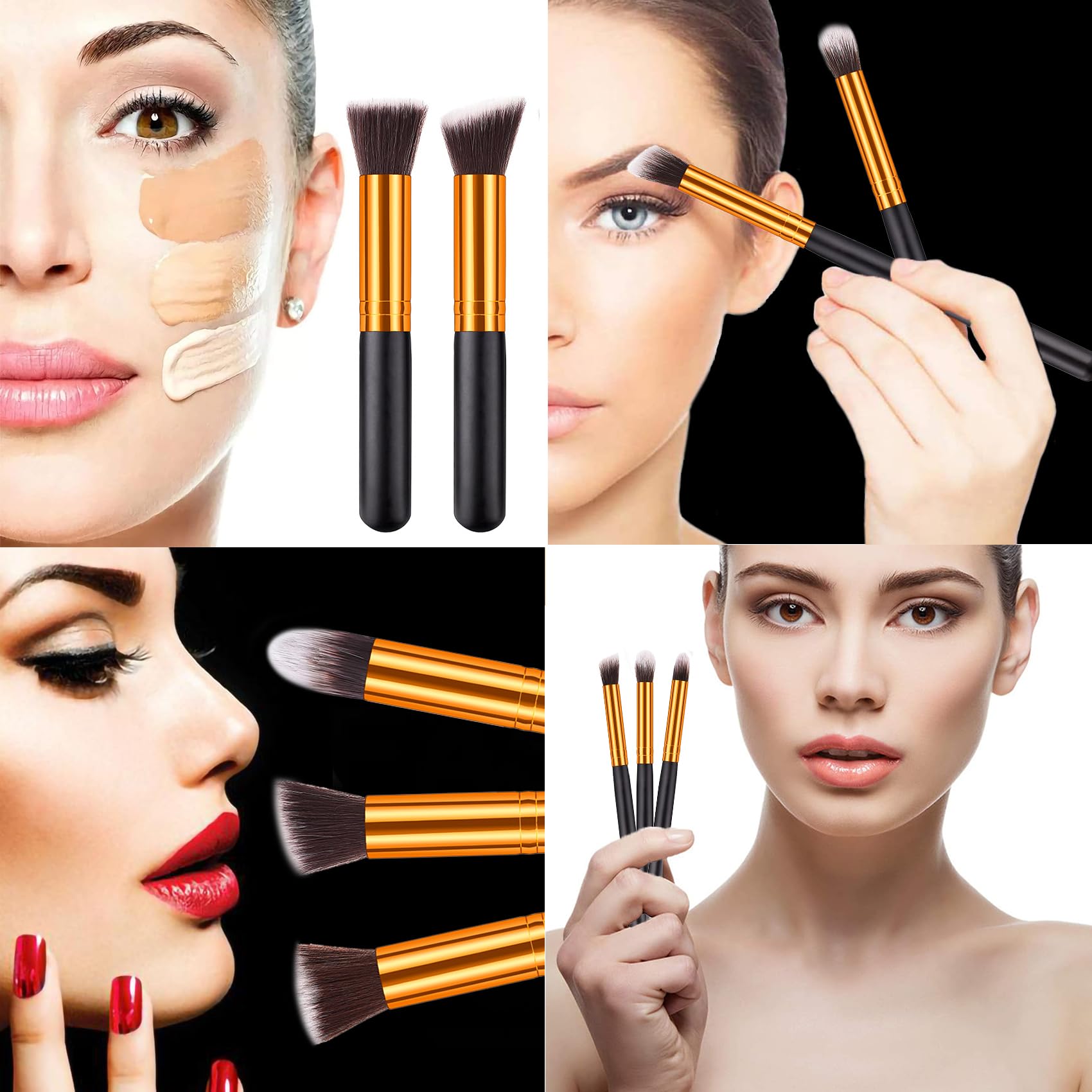 Brochas De Maquillaje Profesional, Set De Brochas De Maquillaje, Premium Sintético Pinceles De Maquillaje Para Correctores En Polvo De Base Blush Eyeshadow