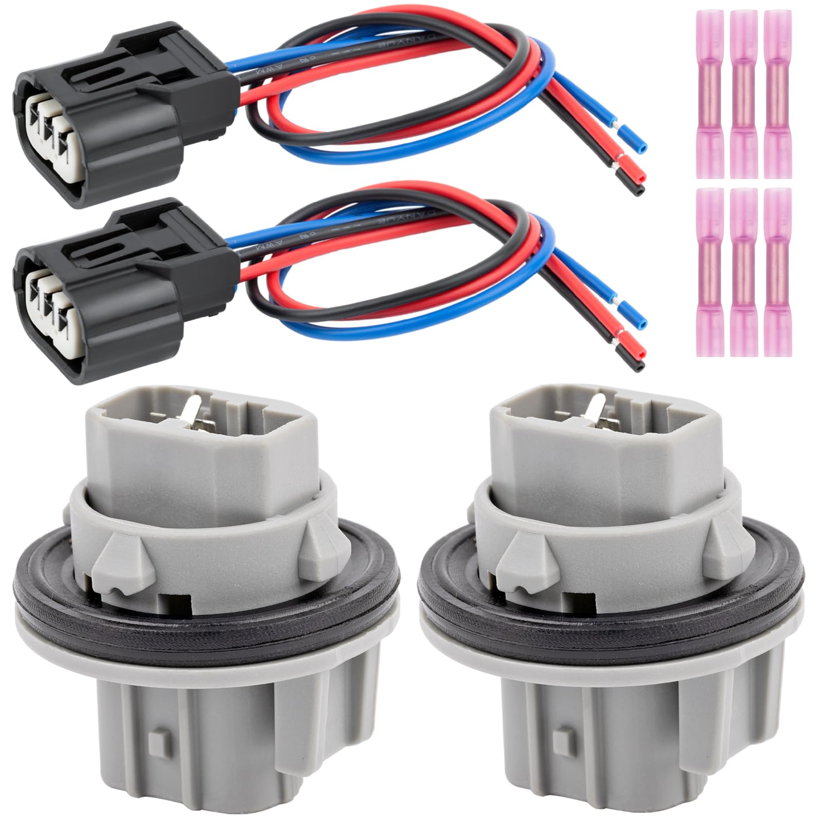 2 Set Turn Signal Light Socket and Wire Harness Fit for Honda Civic CR-V Crosstour Odyssey for Acura RDX TL TSX Tail Brake Reverse Lamp Connector Replace #33302-S5A-A01