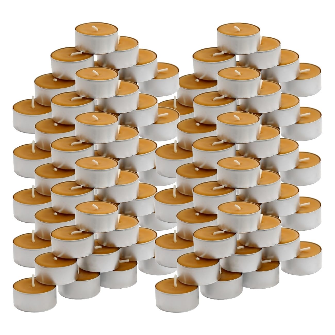 Bienenwachs Teelichter 100% naturrein 38mm, natürliche Duftkerzen, Baumwoll Docht, ca. 3,5h Brenndauer, Made in Germany, Set Auswahl