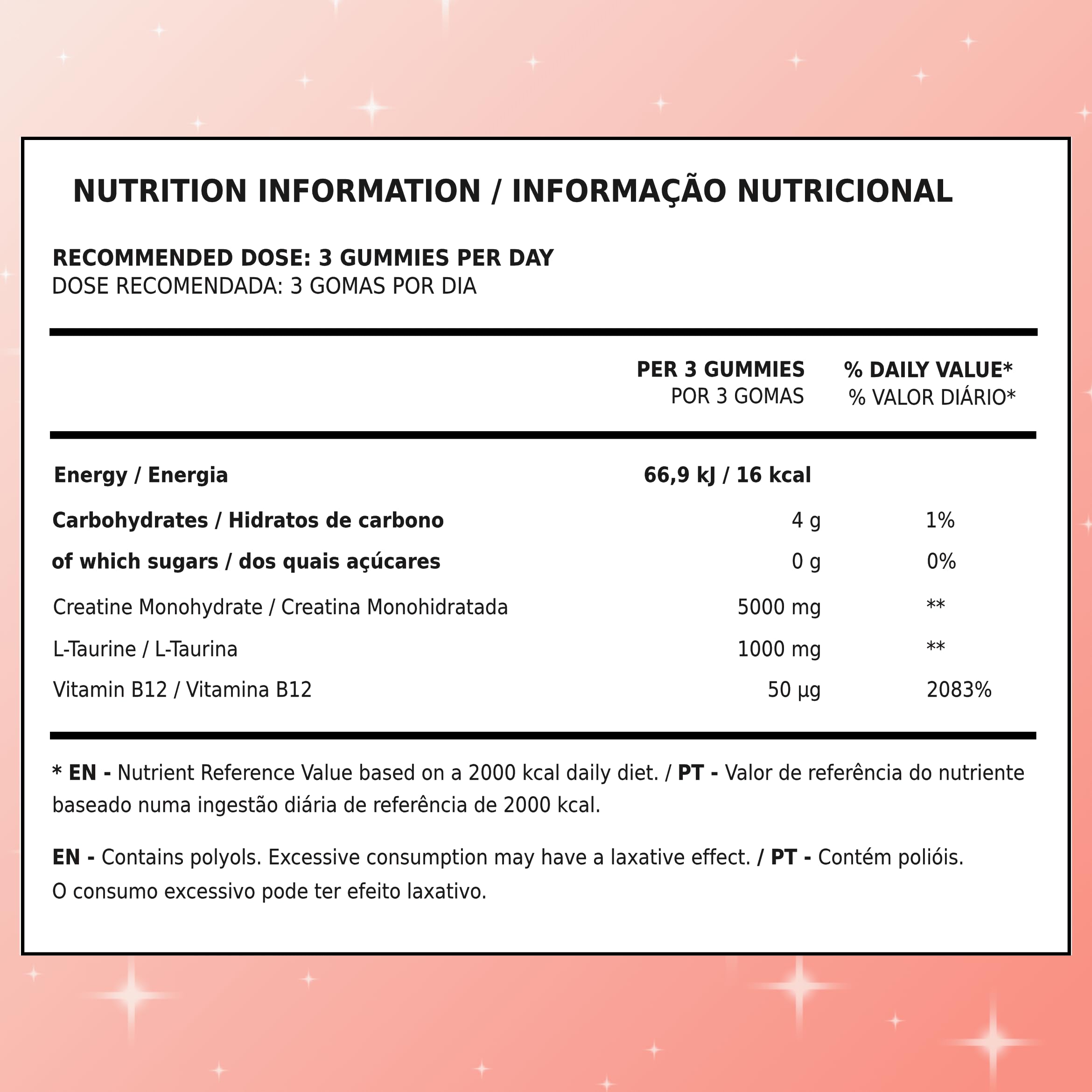 Gominolas de Creatina – 5000 mg Creatina Monohidratada con L-Taurina y Vitamina B12 – Sabor Fresa Natural – Sin Azúcar – Para Energía y Recuperación Muscular
