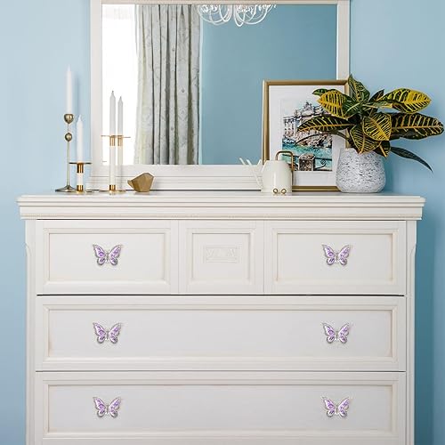 Miniatura 3 de Pomos de mariposa para gabinete, 6 pomos de mariposa de un solo agujero, tiradores decorativos para puerta, gabinete, cajón, armario, muebles,