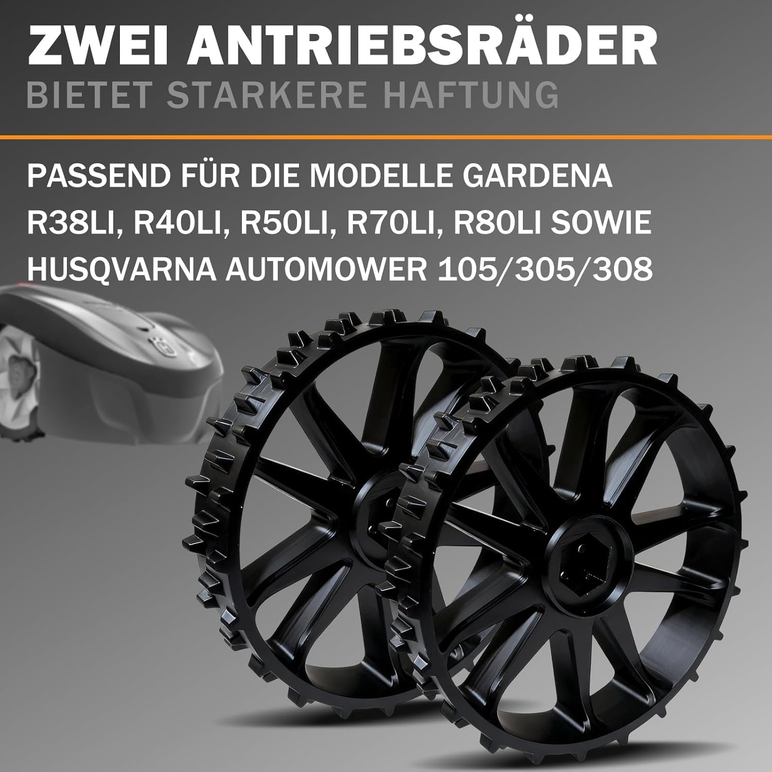 2er Set Antriebsrad Rad R38Li R40Li R50Li R70Li R80Li Automower 105/305 / 308 mehr Grip