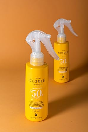 Cosmed Tüm Cilt Tipleri için Aile Boy Yüz ve Vücut Sprey Güneş Kremi - Lotion SPF50+ 200 ml