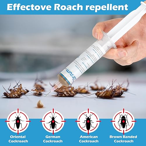 Miniatura 2 de Garsum Cebo de gel para cucarachas, 1 caja (4 tubos x 1.06 onzas), asesino de cucarachas para uso en interiores y exteriores