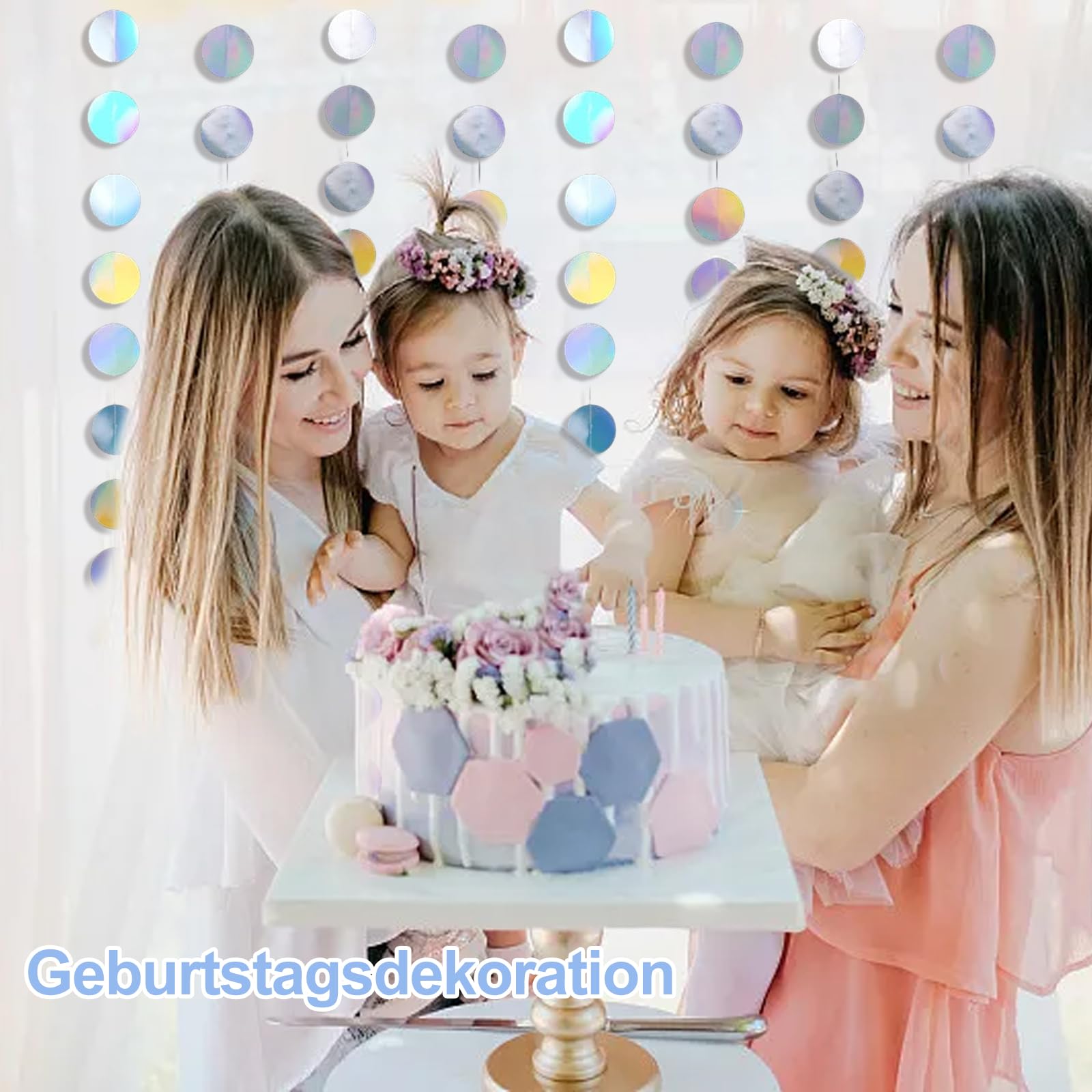 3 Stück Runde Papier Girlanden Je 4m - Kreisförmige Deko Für Party & Hochzeit