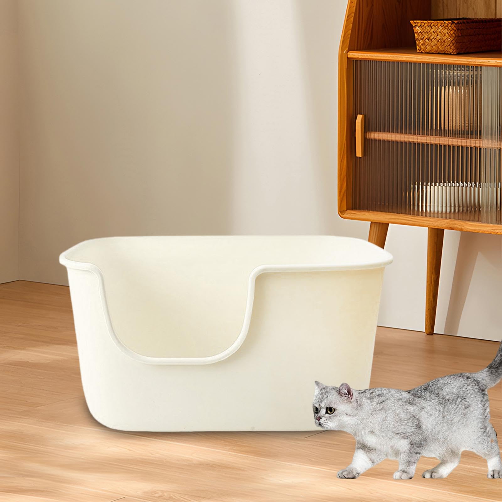 vaschetta per lettiera, Cassetta for lettiera for gatti con coperchio aperto Vasino for(White)