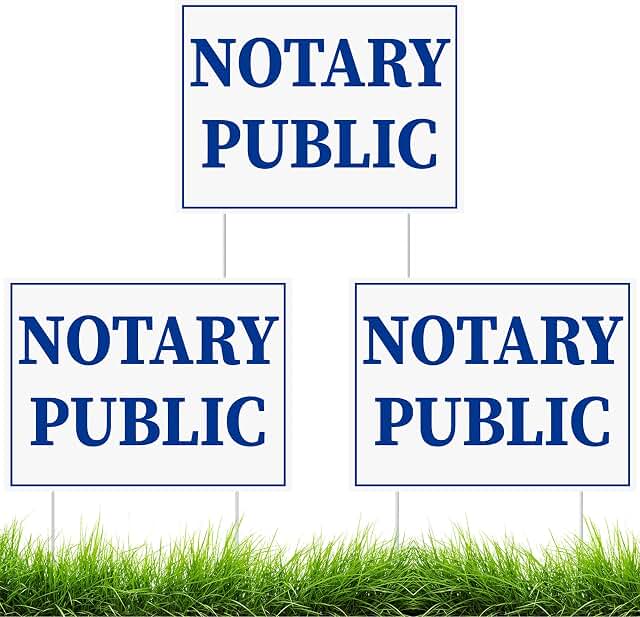 Geelin blue and white notary public yard sign