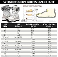 Vista 2 de EARLDE Womens Snow Boot With Waterproof Lace Up Mid-Calf Outdoor Winter Deep Tread Rubber Sole